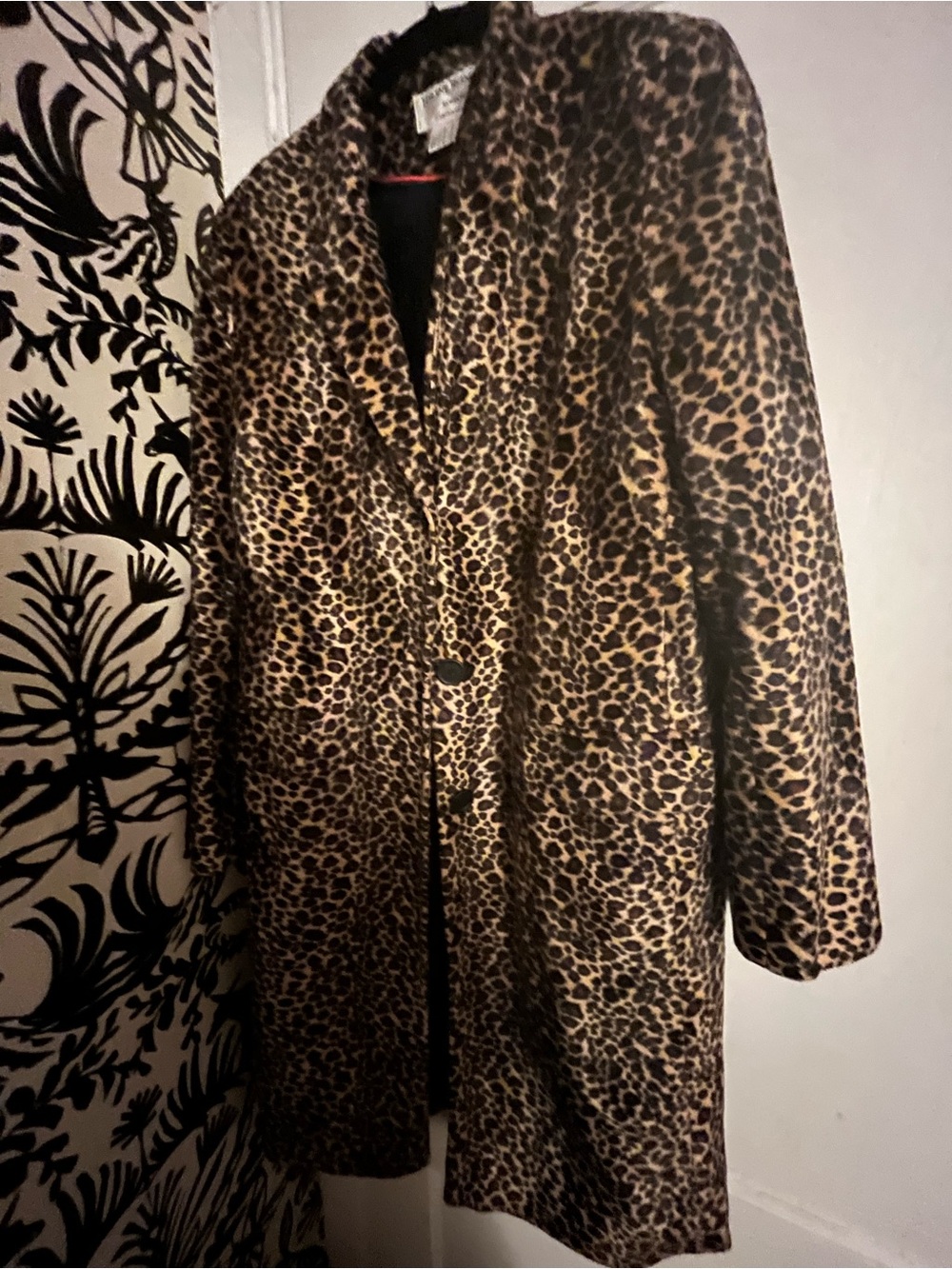 Helene Berman Leopard Print Trench Coat in Brown and Black
